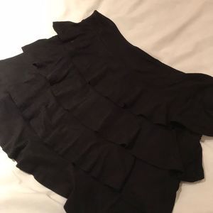 Black Ruffled Mini Skirt Size M